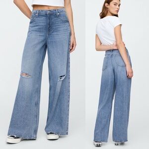 GAP Jeans High Rise Wide-Leg Medium Wash Blue Size 26S